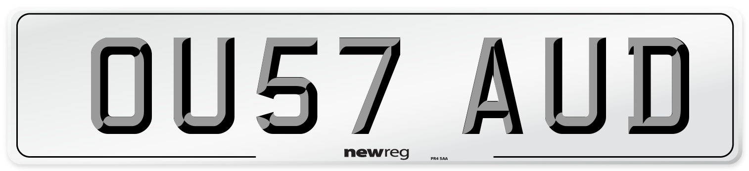 OU57 AUD Number Plate from New Reg